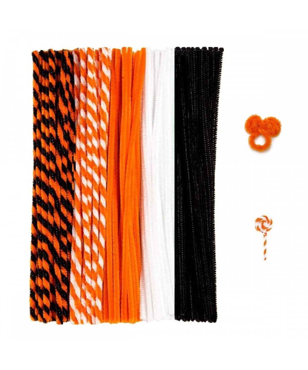 420 Pieces Halloween Pipe Cleaners Craft Supplies 5 Colors Halloween Chenille Stems Bulk 6mm X 12inches for Halloween Thanksg...