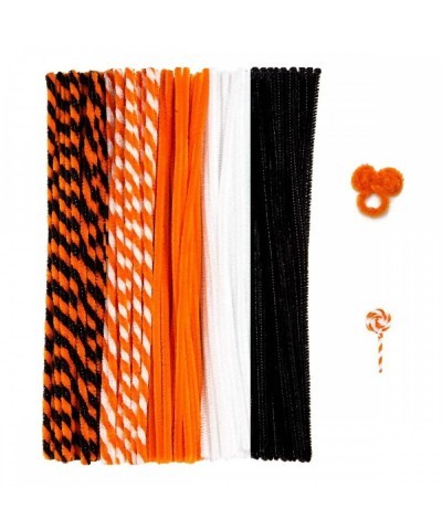 420 Pieces Halloween Pipe Cleaners Craft Supplies 5 Colors Halloween Chenille Stems Bulk 6mm X 12inches for Halloween Thanksg...