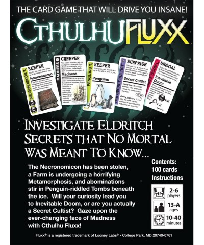 Cthulhu Fluxx Card Game - Adult Card Games Fun Teen Adult Games Game Night Cthulhu Series Mystery Game Party Games Adults Gif...