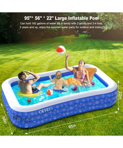 Inflatable Swimming Pool for Kids and Adults Full-Sized Family Kiddie Blow up Swim Pools with Canopy Portable Backyard Summer...