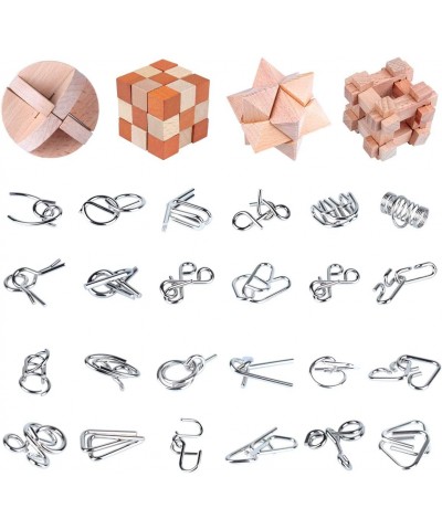 Brain Teaser Puzzle for Kids Adults Puzzle Games Wooden and Metal 3D Unlock Interlocking Puzzle Educational Toy 28Pcs $49.15 ...