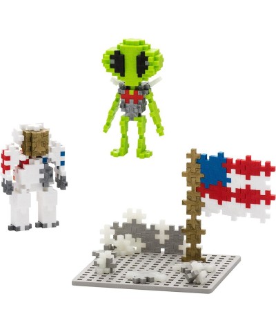 Explore Space Bundle - Moon Baseplate & Astronaut Alien 70 pc Tubes - Construction Building Stem / Steam Toy Interlocking Min...