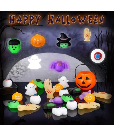 40 Pcs Halloween Mochi Squishies Toys Halloween Party Favors for Kids Pumpkin Ghost Squishy Anxiety Toys Mochi Squishy Toy St...