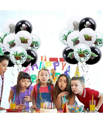 Galaxy War Party Balloons Decor Kits 44 Pack 12’ Confetti Balloons Large Foil Alien Foil Balloons with Balloon Ribbon for Kid...