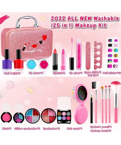 Kids Makeup kit for Girls 25 PCS Real Makeup Set Washable Makeup Set Toy with Cosmetic Case Non-Toxic Little Girls Makeup Kit...