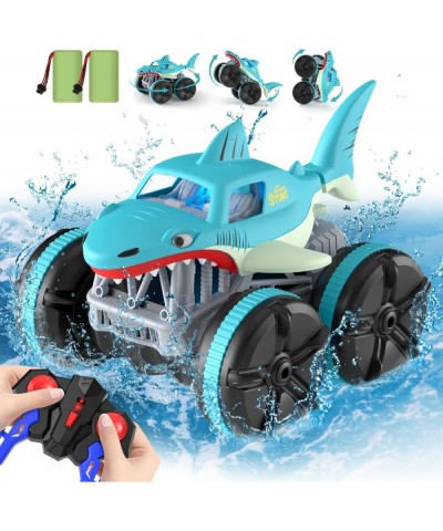 Remote Control Car Amphibious 2.4 GHz 4WD 1:14 Scale All-Terrain Waterproof Remote Control Monster Truck RC Boat Shark Car To...