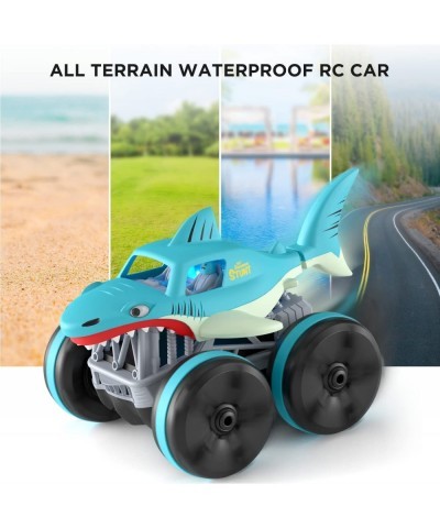 Remote Control Car Amphibious 2.4 GHz 4WD 1:14 Scale All-Terrain Waterproof Remote Control Monster Truck RC Boat Shark Car To...