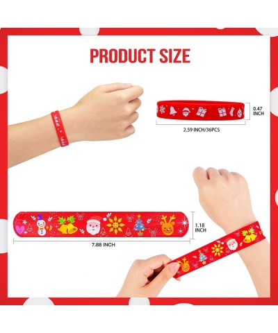 72pcs Christmas Slap Bracelets Silicone Bracelets Bulk Party Favors Toys for Kids Xmas Party Favors Christmas Stocking Stuffe...