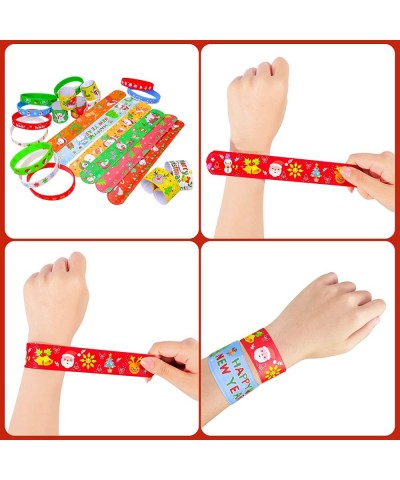 72pcs Christmas Slap Bracelets Silicone Bracelets Bulk Party Favors Toys for Kids Xmas Party Favors Christmas Stocking Stuffe...