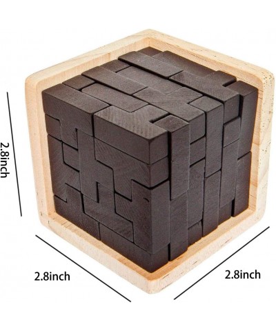 Wooden Brain Teaser Puzzle Cube Wooden Puzzles T-Shaped Jigsaw Logic Puzzle Educational Toy for Kids and Adults (Wine) $19.67...