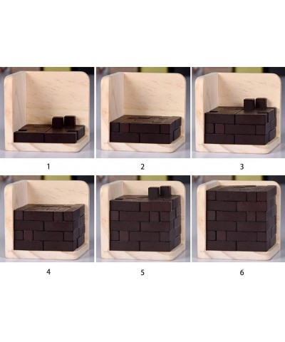 Wooden Brain Teaser Puzzle Cube Wooden Puzzles T-Shaped Jigsaw Logic Puzzle Educational Toy for Kids and Adults (Wine) $19.67...