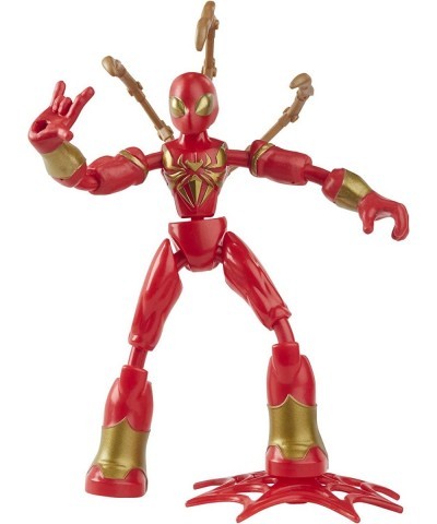 Marvel Bend and Flex Iron Spider Action Figure Toy 6-Inch Flexible Figure Includes Blast Accessories for Kids Ages 4 and Up $...