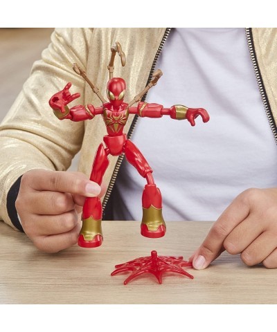 Marvel Bend and Flex Iron Spider Action Figure Toy 6-Inch Flexible Figure Includes Blast Accessories for Kids Ages 4 and Up $...