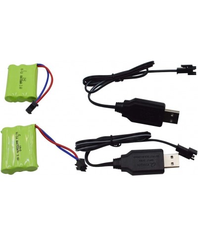 2 Pack 3.6V 700mAh AAA Re-Chargeable Battery Pack with SM-2P Connector Plug and USB Charger Cable for RC Battle Bumper Cars a...