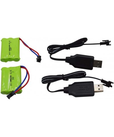 2 Pack 3.6V 700mAh AAA Re-Chargeable Battery Pack with SM-2P Connector Plug and USB Charger Cable for RC Battle Bumper Cars a...