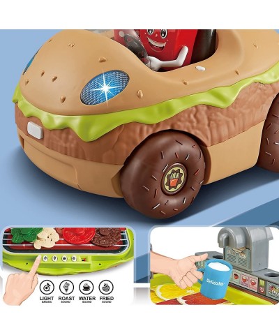 Burger Car Kids’ Kitchen Playset: 3 Pretend Play Toys in 1 with Fun Lights & Sounds Includes Burger-Shaped Toy Car Toy Food T...