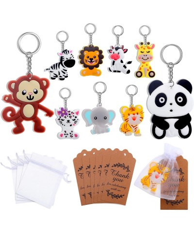 108 Pcs Safari Animals Party Favors Including 36 Pcs Cute Jungle Animal Keychains 36 Pcs Thank You Kraft Tags 36 Pcs White Or...