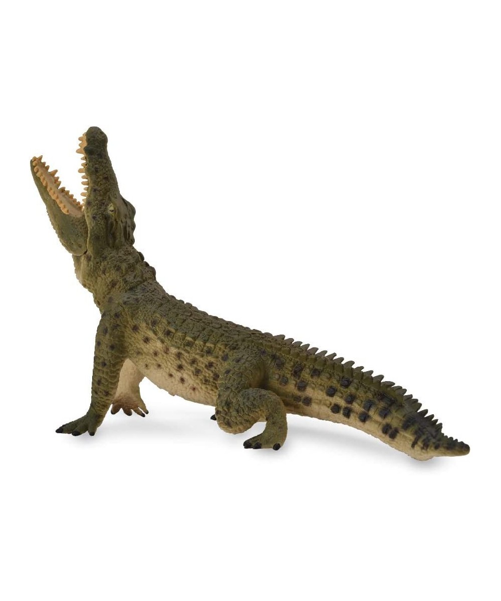 Wildlife Nile Crocodile Leaping with Movable Jaw Toy Figure - Authentic Hand Painted Model $24.77 Kids' Play Animal Figures