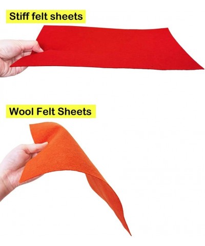 Bulk Felt Fall Craft Kit 52 Pcs Autumn Wool Blend Felt Sheets Pipe Cleaners Pom-Poms Wood Beads Googly Eyes for Kids Adults H...