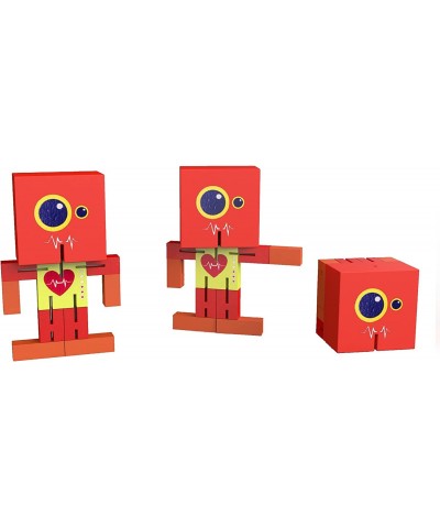 Wooden Robot Toy cubebot Toy cubebot Cube Toy Puzzle cubebot Micro Stacking Wood Robots Fidget Bots Wooden Robot Puzzle Toy R...