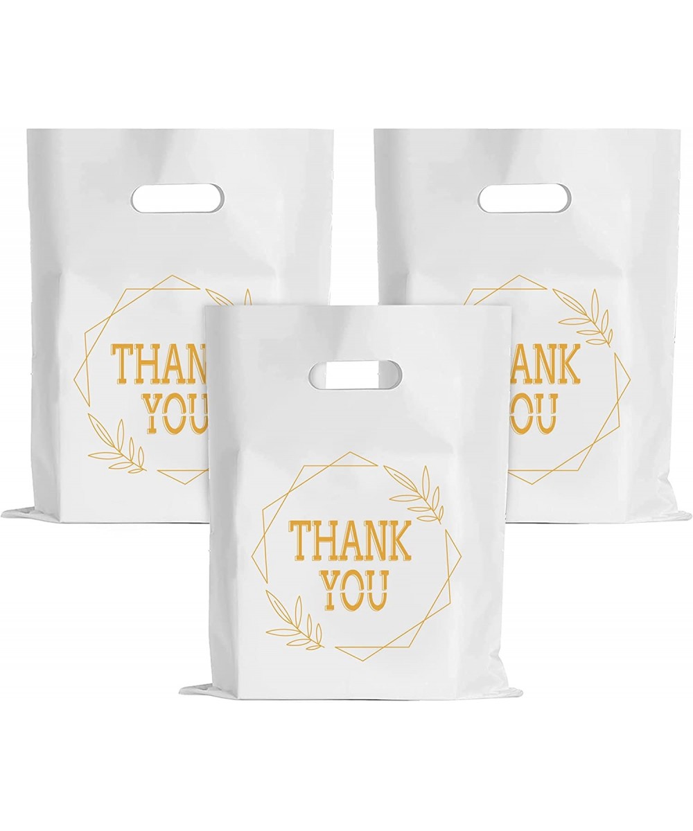 100 PCS Thank You Plastic Bags with Handles 6x7.8inch Merchandise Bags Party Favor Goodie Bags Mini Gift Bags Candy Cookie Tr...