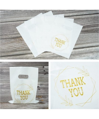 100 PCS Thank You Plastic Bags with Handles 6x7.8inch Merchandise Bags Party Favor Goodie Bags Mini Gift Bags Candy Cookie Tr...