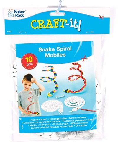 ET287 Spiral Snake Mobiles - Pack of 10 Perfect for Children to Design and Decorate Ideal for School Craft Groups Party Craft...