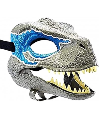 Halloween Dino Mask with Moving Jaw Raptor Dinosaur Latex Toys Mask 3D Dinosaur Mask Gift for Halloween Cosplay Costume (Gray...