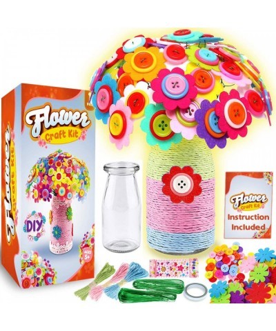 GoodyKing Flower Craft Kit for Kids - Art and Craft Make Your Own Button Felt Flowers Vase Project for Boys and Girls - Schoo...