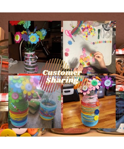 GoodyKing Flower Craft Kit for Kids - Art and Craft Make Your Own Button Felt Flowers Vase Project for Boys and Girls - Schoo...