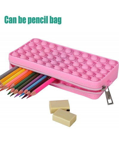 Silicone Pops Bubble Pencil Case Purpe Shoulder Wallet Bag Sensory Fidget Toy Funny Game Soft Squeeze Toy (Big Pink) $15.12 F...