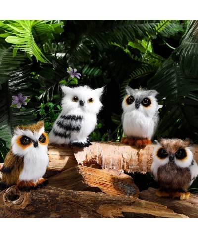 8 Pieces Mini Stuffed Owl Plush Toy 3.2 Inch Soft Owl Stuffed Animal Gray Snowy Owl Plush White Owl Decor for Christmas Holid...