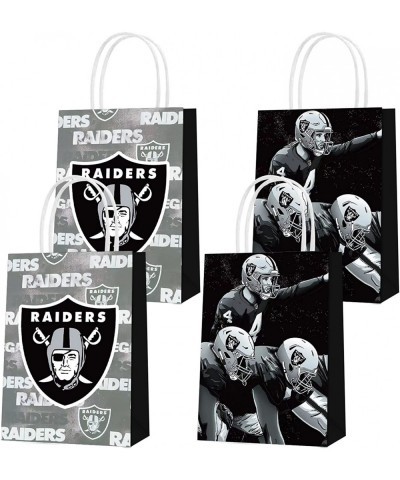 16 Pcs Las-Vegas Raiders Party Paper Gift Bags 2 Styles Party Favor Bags for Las-Vegas Raiders Theme Birthday Party Decoratio...