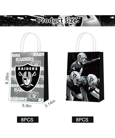 16 Pcs Las-Vegas Raiders Party Paper Gift Bags 2 Styles Party Favor Bags for Las-Vegas Raiders Theme Birthday Party Decoratio...