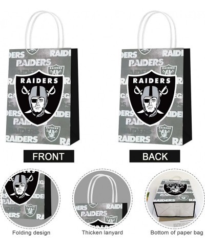 16 Pcs Las-Vegas Raiders Party Paper Gift Bags 2 Styles Party Favor Bags for Las-Vegas Raiders Theme Birthday Party Decoratio...