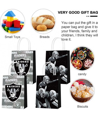 16 Pcs Las-Vegas Raiders Party Paper Gift Bags 2 Styles Party Favor Bags for Las-Vegas Raiders Theme Birthday Party Decoratio...