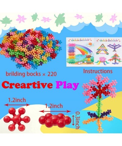 220 Pcs Building Blocks Toys Interlocking Solid Plastic Building Blocks Set Early STEM Educational Toy for Preschool Kids Sor...