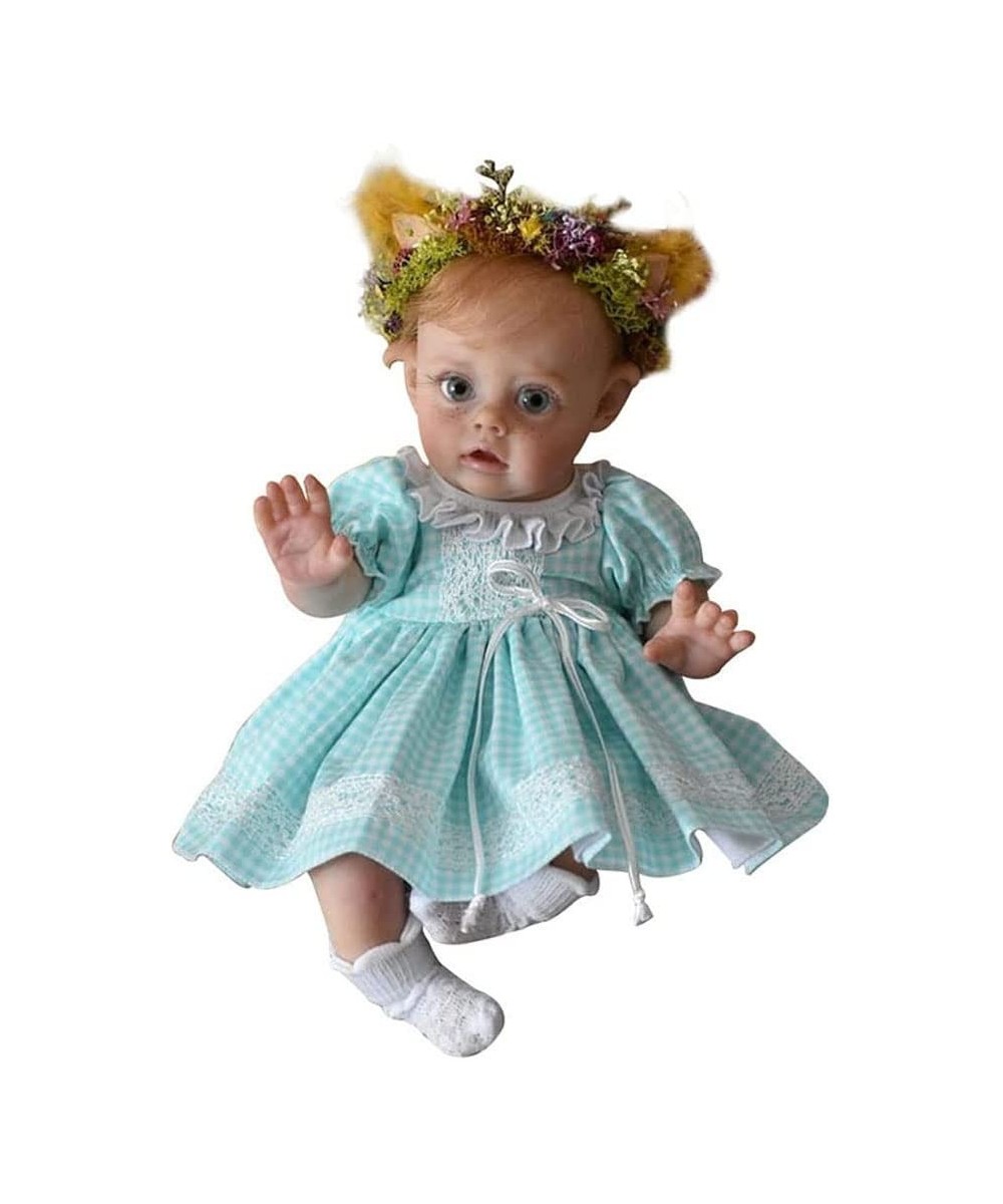 30CM Already Painted Finished Doll Reborn Flo Fairy Elf Bebe Doll Lifelike Real Touch Mini Collectable Art Doll(Blue Eyes & B...