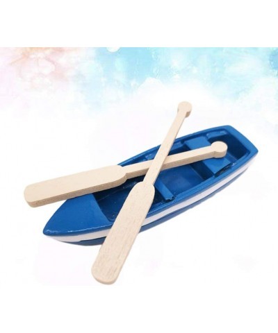 Wooden Boat Canoe Paddles Ocean Resin Micro Landscape Decoration Models for Kids Children $16.26 Miniature Novelty Toys