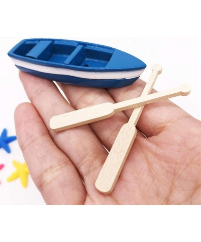 Wooden Boat Canoe Paddles Ocean Resin Micro Landscape Decoration Models for Kids Children $16.26 Miniature Novelty Toys