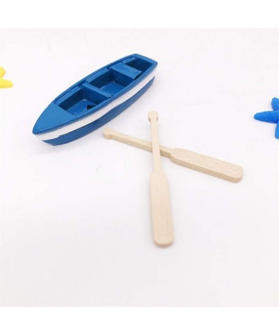 Wooden Boat Canoe Paddles Ocean Resin Micro Landscape Decoration Models for Kids Children $16.26 Miniature Novelty Toys