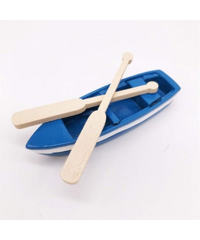 Wooden Boat Canoe Paddles Ocean Resin Micro Landscape Decoration Models for Kids Children $16.26 Miniature Novelty Toys