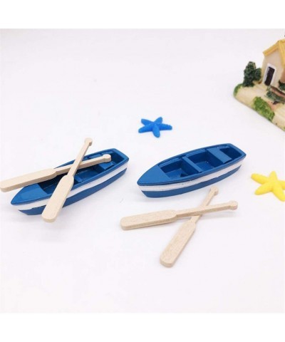 Wooden Boat Canoe Paddles Ocean Resin Micro Landscape Decoration Models for Kids Children $16.26 Miniature Novelty Toys