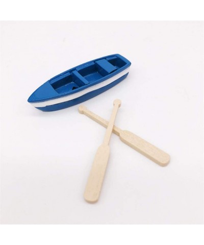 Wooden Boat Canoe Paddles Ocean Resin Micro Landscape Decoration Models for Kids Children $16.26 Miniature Novelty Toys