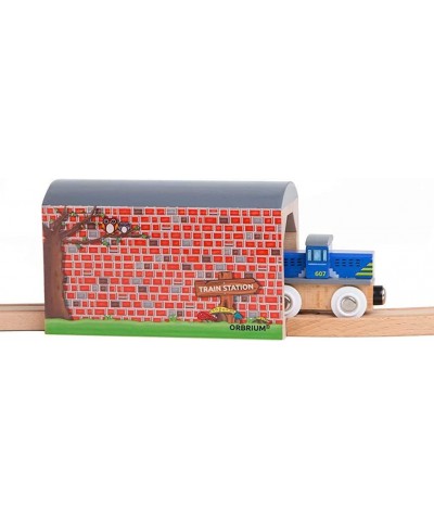 Orbrium® Toys Large Wooden Train Tunnel Track Compatible with Thomas Brio Chugginginton Set $20.94 Toy Train Set Tracks