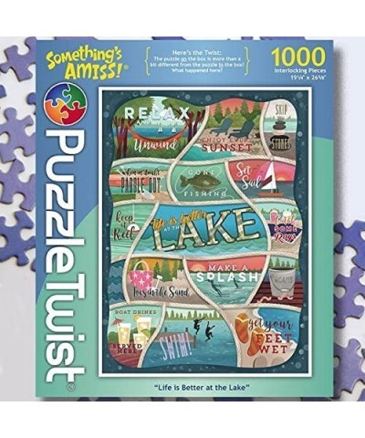 Jigsaw Puzzle | Life is Better at The Lake | Something's Amiss! Series | 1000 Pieces | Vacation Relax Family Pastime $51.74 J...