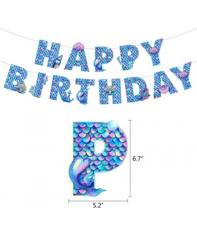 Mermaid Party Decorations Mermaid Birthday Decorations with Happy Birthday Banner/Balloons Photo Prop/Hanging Swirl Decors (B...