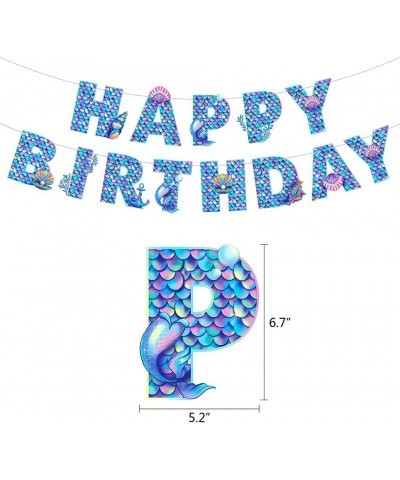 Mermaid Party Decorations Mermaid Birthday Decorations with Happy Birthday Banner/Balloons Photo Prop/Hanging Swirl Decors (B...