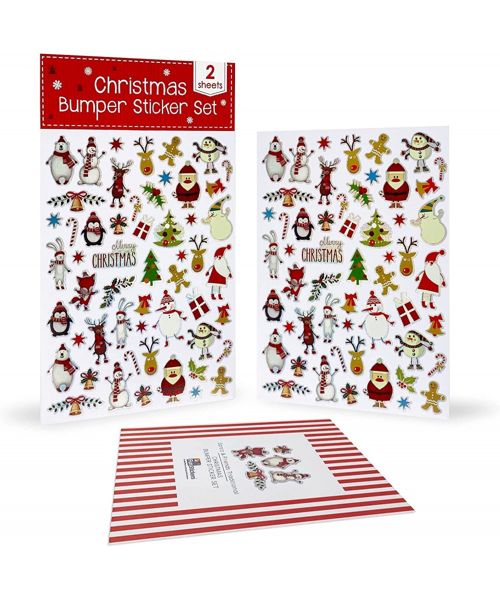 Christmas Stickers Decorating 2 Large Sheets - Self Adhesive Merry Xmas Crafting Scrapbook Gift Present Party Bag Filler Card...