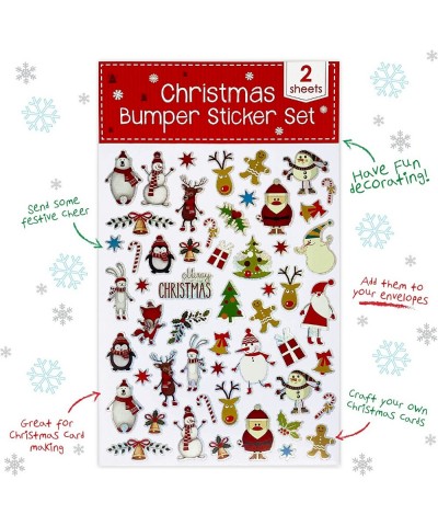 Christmas Stickers Decorating 2 Large Sheets - Self Adhesive Merry Xmas Crafting Scrapbook Gift Present Party Bag Filler Card...